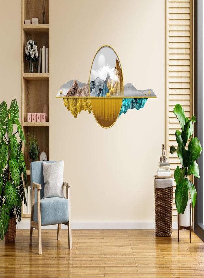MERICAL PVC Vinyl Self-Adhesive 3D Deer with Mountain Wall Sticker for Home Décor | Removable Wall Décal for Living Room, Kids Room, Hall & Bedroom (44 x 128 cm) - Image 2